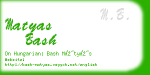 matyas bash business card